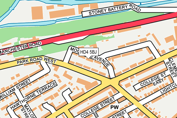 HD4 5BJ map - OS OpenMap – Local (Ordnance Survey)