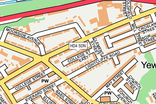 HD4 5DN map - OS OpenMap – Local (Ordnance Survey)