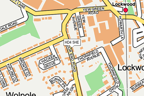HD4 5HE map - OS OpenMap – Local (Ordnance Survey)