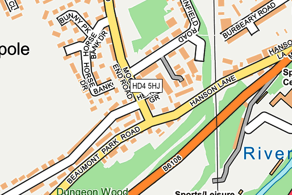 HD4 5HJ map - OS OpenMap – Local (Ordnance Survey)