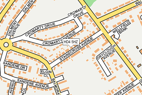 HD4 5HZ map - OS OpenMap – Local (Ordnance Survey)
