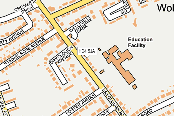 HD4 5JA map - OS OpenMap – Local (Ordnance Survey)