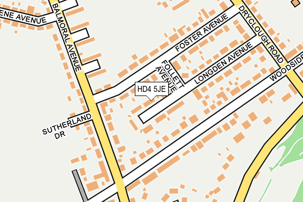 HD4 5JE map - OS OpenMap – Local (Ordnance Survey)