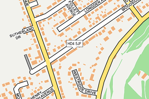 HD4 5JF map - OS OpenMap – Local (Ordnance Survey)