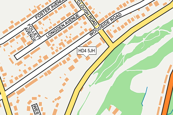 HD4 5JH map - OS OpenMap – Local (Ordnance Survey)
