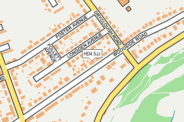 HD4 5JJ map - OS OpenMap – Local (Ordnance Survey)
