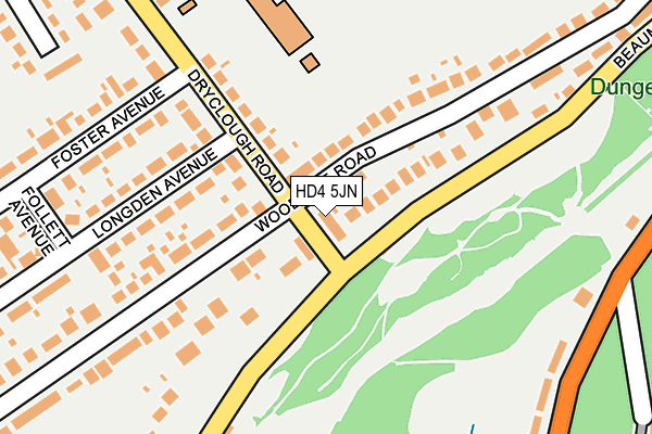 HD4 5JN map - OS OpenMap – Local (Ordnance Survey)