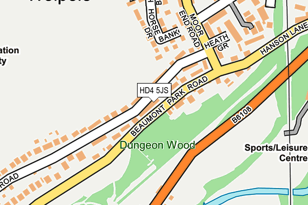 HD4 5JS map - OS OpenMap – Local (Ordnance Survey)