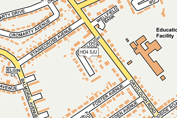 HD4 5JU map - OS OpenMap – Local (Ordnance Survey)