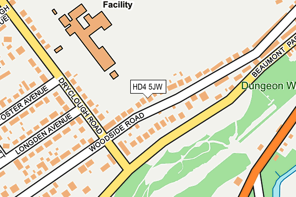 HD4 5JW map - OS OpenMap – Local (Ordnance Survey)