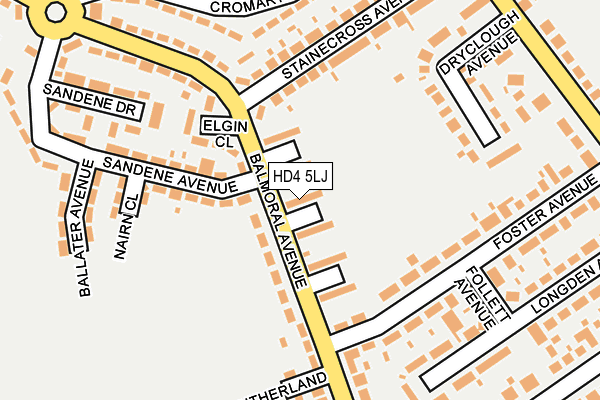 HD4 5LJ map - OS OpenMap – Local (Ordnance Survey)