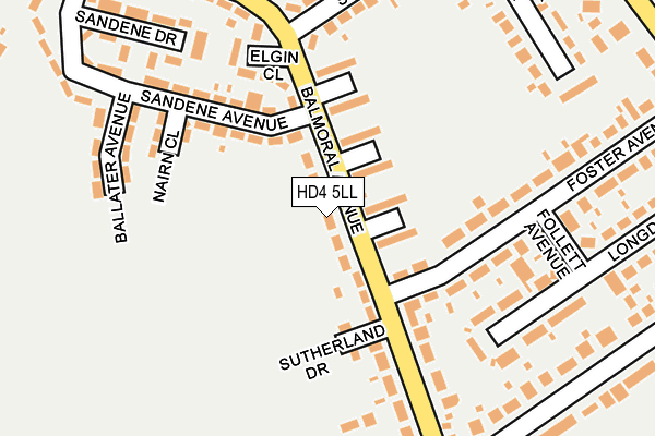 HD4 5LL map - OS OpenMap – Local (Ordnance Survey)