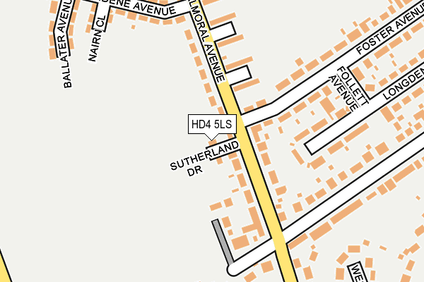 HD4 5LS map - OS OpenMap – Local (Ordnance Survey)