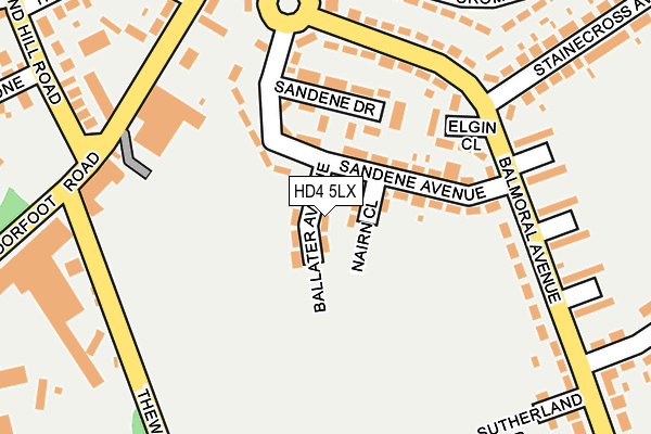 HD4 5LX map - OS OpenMap – Local (Ordnance Survey)