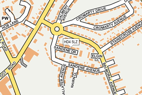 HD4 5LZ map - OS OpenMap – Local (Ordnance Survey)