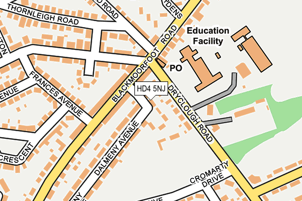 HD4 5NJ map - OS OpenMap – Local (Ordnance Survey)