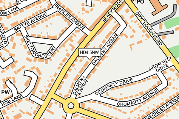 HD4 5NW map - OS OpenMap – Local (Ordnance Survey)