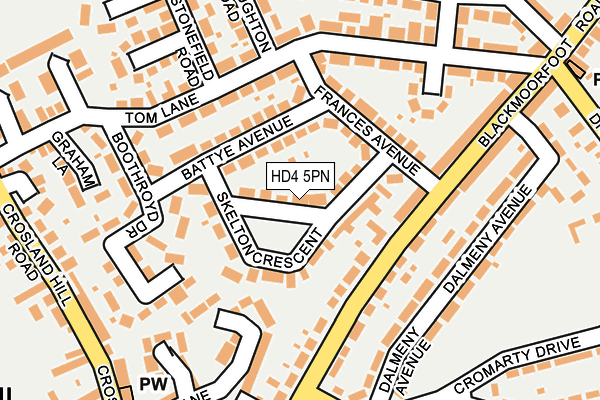 HD4 5PN map - OS OpenMap – Local (Ordnance Survey)