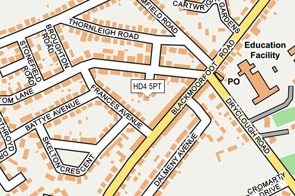 HD4 5PT map - OS OpenMap – Local (Ordnance Survey)