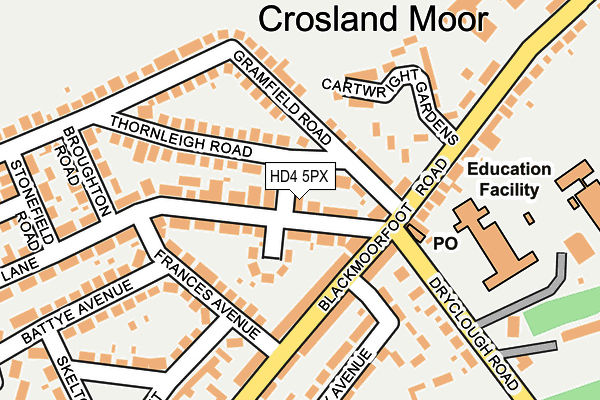 HD4 5PX map - OS OpenMap – Local (Ordnance Survey)