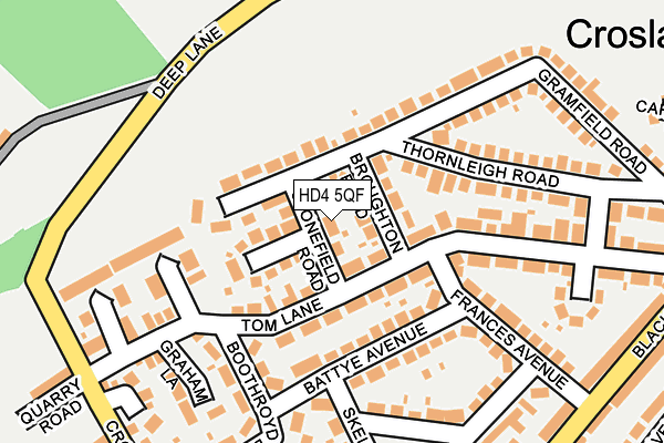 HD4 5QF map - OS OpenMap – Local (Ordnance Survey)