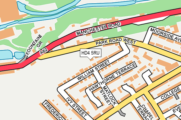 HD4 5RU map - OS OpenMap – Local (Ordnance Survey)