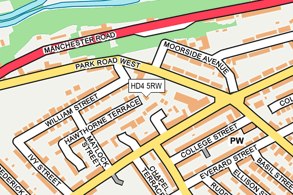 HD4 5RW map - OS OpenMap – Local (Ordnance Survey)