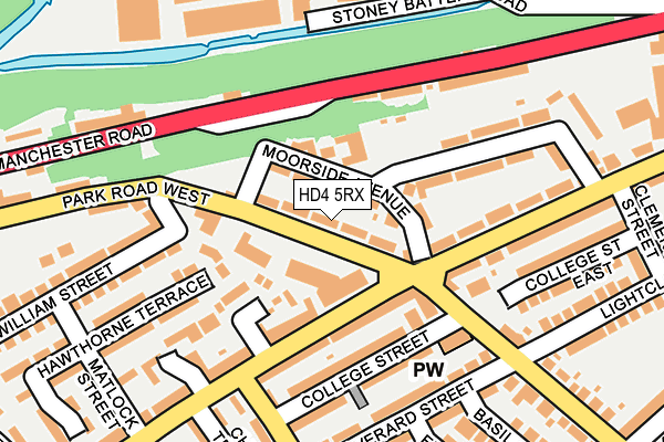HD4 5RX map - OS OpenMap – Local (Ordnance Survey)