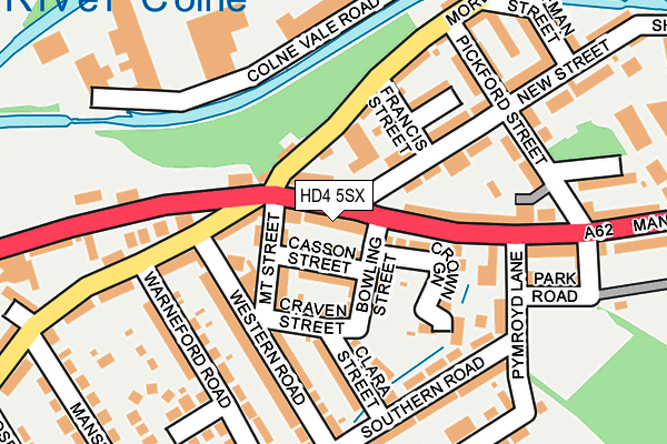 HD4 5SX map - OS OpenMap – Local (Ordnance Survey)