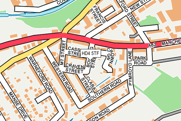 HD4 5TF map - OS OpenMap – Local (Ordnance Survey)