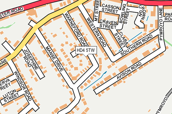 HD4 5TW map - OS OpenMap – Local (Ordnance Survey)