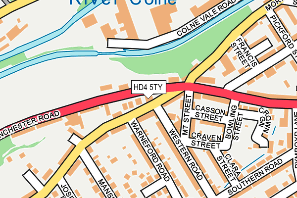 HD4 5TY map - OS OpenMap – Local (Ordnance Survey)