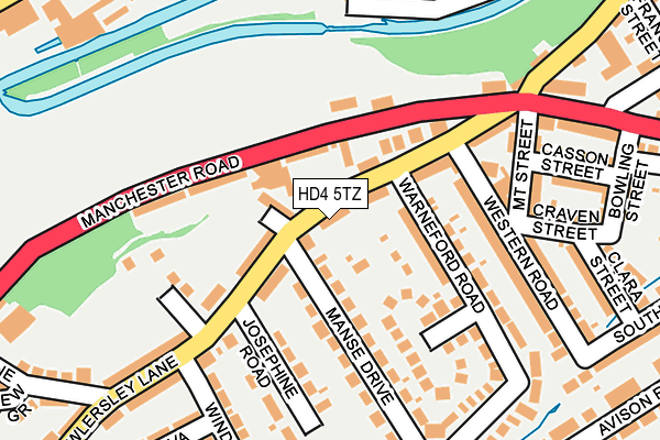 HD4 5TZ map - OS OpenMap – Local (Ordnance Survey)