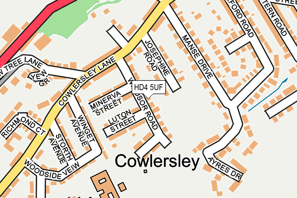 HD4 5UF map - OS OpenMap – Local (Ordnance Survey)