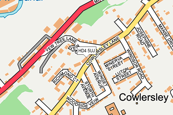 HD4 5UJ map - OS OpenMap – Local (Ordnance Survey)