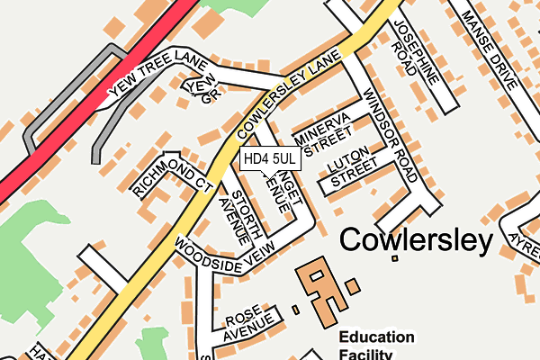 HD4 5UL map - OS OpenMap – Local (Ordnance Survey)