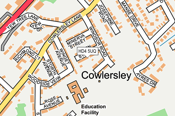 HD4 5UQ map - OS OpenMap – Local (Ordnance Survey)