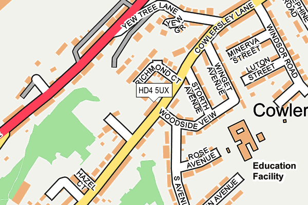 HD4 5UX map - OS OpenMap – Local (Ordnance Survey)