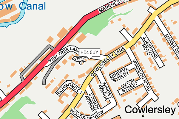 HD4 5UY map - OS OpenMap – Local (Ordnance Survey)