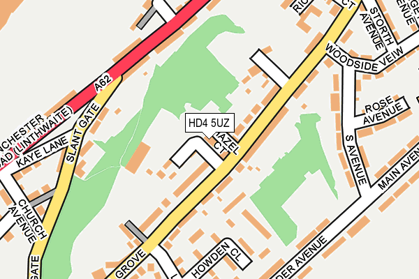 HD4 5UZ map - OS OpenMap – Local (Ordnance Survey)