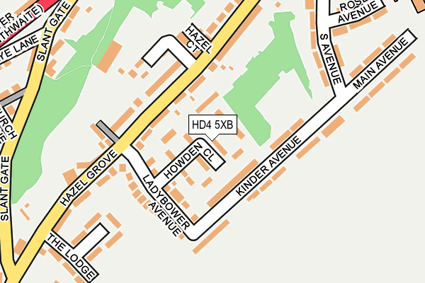 HD4 5XB map - OS OpenMap – Local (Ordnance Survey)