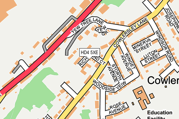 HD4 5XE map - OS OpenMap – Local (Ordnance Survey)