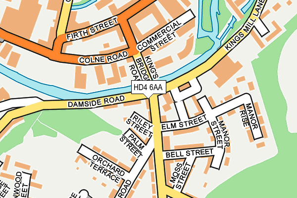 HD4 6AA map - OS OpenMap – Local (Ordnance Survey)