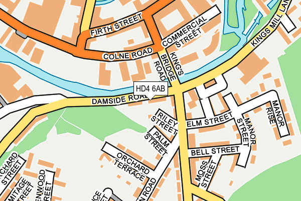 HD4 6AB map - OS OpenMap – Local (Ordnance Survey)