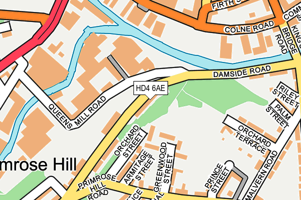 HD4 6AE map - OS OpenMap – Local (Ordnance Survey)