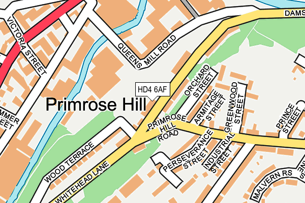 HD4 6AF map - OS OpenMap – Local (Ordnance Survey)