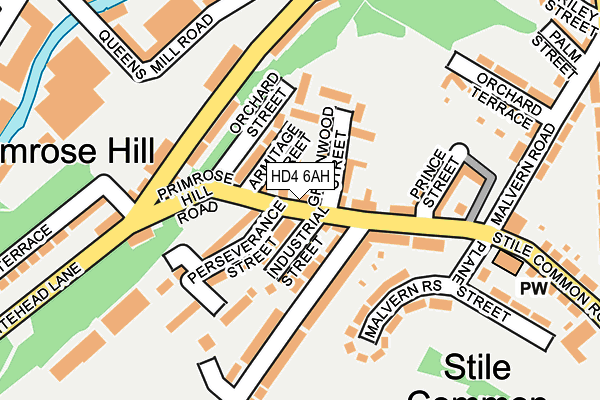 HD4 6AH map - OS OpenMap – Local (Ordnance Survey)