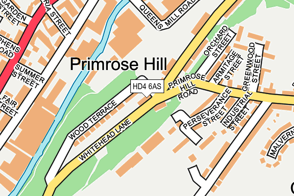 HD4 6AS map - OS OpenMap – Local (Ordnance Survey)