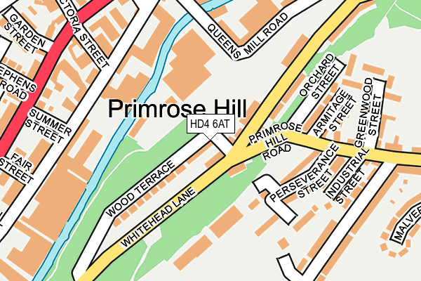 HD4 6AT map - OS OpenMap – Local (Ordnance Survey)