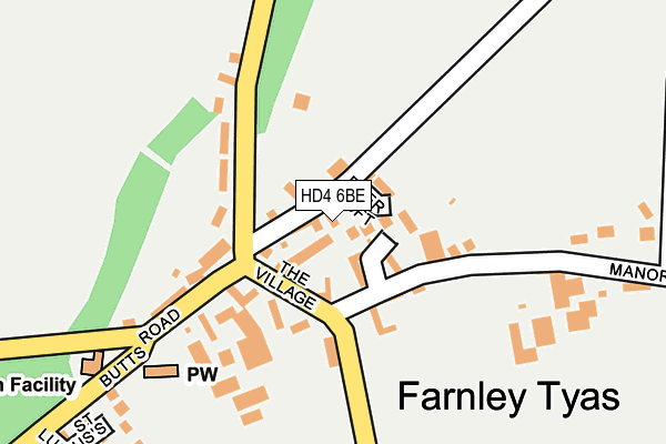 HD4 6BE map - OS OpenMap – Local (Ordnance Survey)